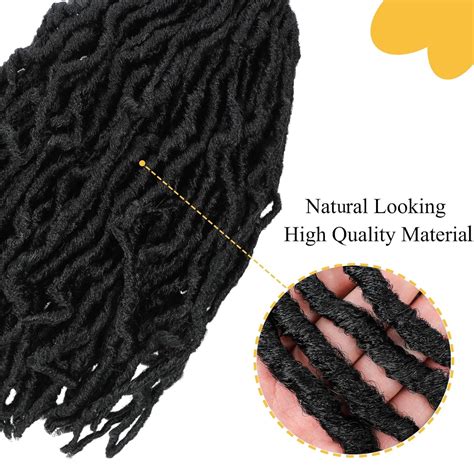 Faux Locs Crochet Hair 14 Inch - 7 Packs Natural Black Goddess Crochet ...