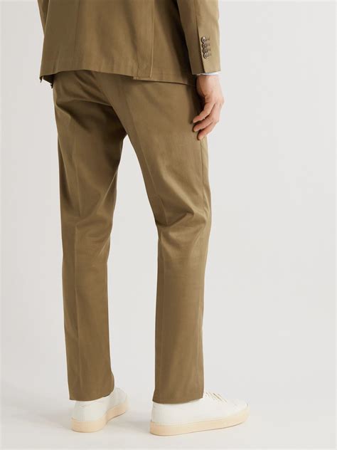 Mp Massimo Piombo Andy Straight Leg Pleated Cotton Blend Twill