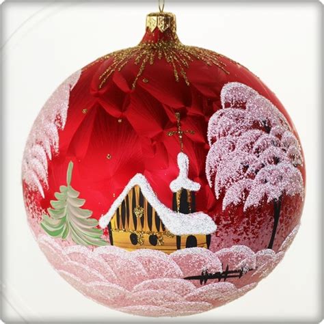 La Maison Du Cristal Boule De Noël En Verre Rouge 15cm