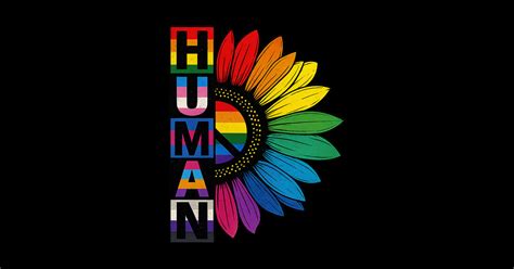 HUMAN Sunflower LGBT Flag Gay Pride Month Proud LGBTQ Lgbtq Mug TeePublic