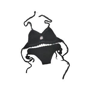 Oleets Set Bikini All Uncinetto Per Donna Costume Da Bagno A Due Pezzi Con Cavezza Lavorata A