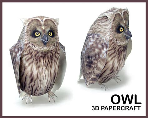 Blakistons Fish Owl 3d Papercraft Owl Sculpture Owl Print Owl