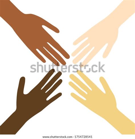 Hands People Different Races Nationalities Black Stock Vector Royalty