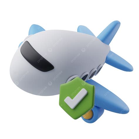 3d Airplne With Shield Travel Insurance Icon, Safe, 3d, Flight PNG