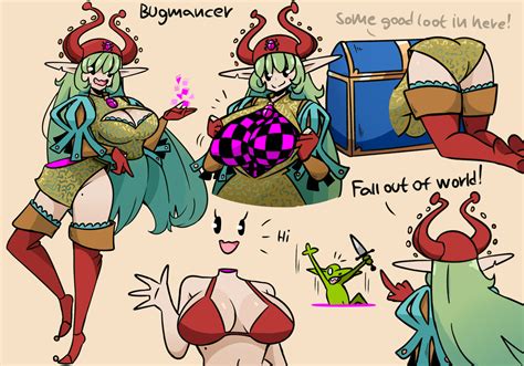 Murgoten Highres 1girl Bikini English Text Green Hair Pointy Ears Swimsuit Image View