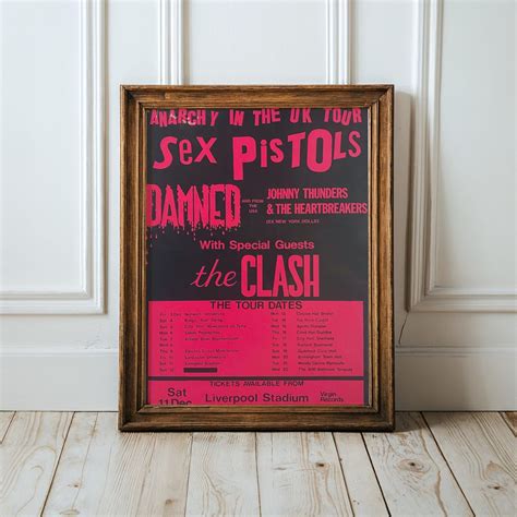 Vintage Anarchy In The Uk Tour Poster Sex Pistols Concert Poster Retro Music Event Print The
