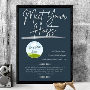 Editable Airbnb Sign Template Printable Meet Your Hosts Sign For