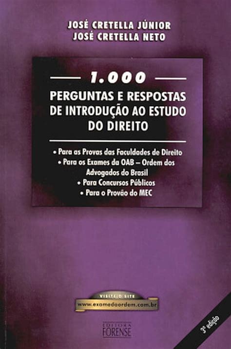 1000 Perguntas E Respostas De Introdução Ao Estudo Direito Br