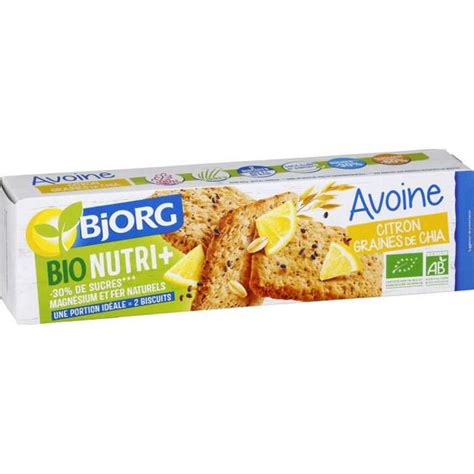 Bjorg Biscuits Avoine Citron Graines De Chia Nutri G Cdiscount Au