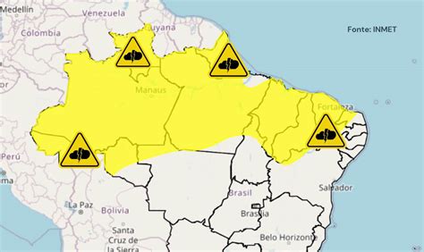 Alerta Amarelo Para Chuva Intensa Temporais Ventos E Raios Em Partes