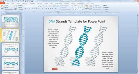 Free Dna Strands Powerpoint Template And Presentation Slides