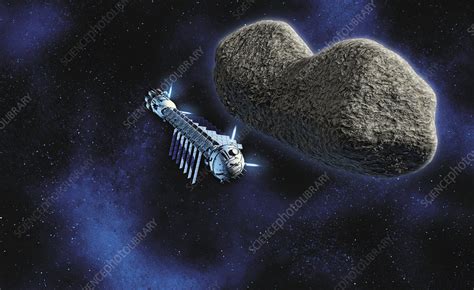 Deflecting An Asteroid Threatening Earth Illustration Stock Image