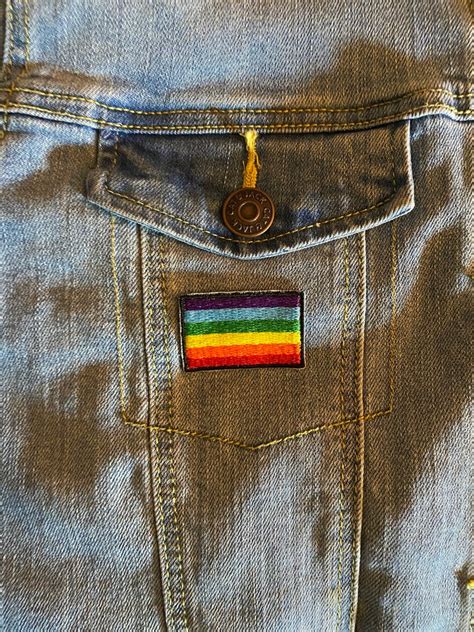 Sew On Rainbow Patch Gay Pride Flag Patch Lgbtq Rainbow Etsy