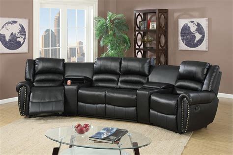 Brown Top Grain Leather Electric Recliner Sectional Sofa Left Modern