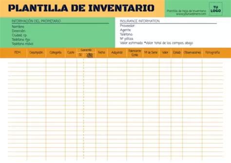 Hojas De Inventario Para Imprimir Gratis