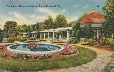 Vintage Postcard The Italian Garden Maymont Park Richmond Mint