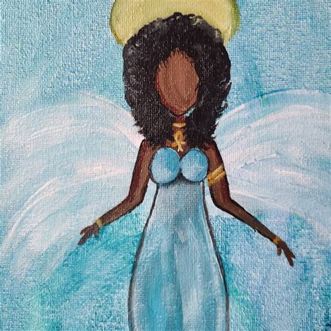 Black Angel Painting African American Angel Painting Black | Etsy