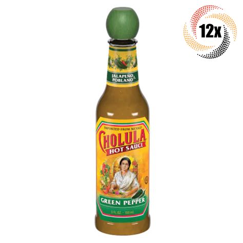 X Bottles Cholula Green Pepper Medium Hot Sauce Zesty Sweet Flavor Oz BBQ Hot Sauces
