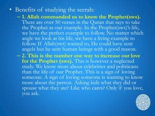 Sl3 1 Seerah Of The Prophet Muhammed Sws PPT