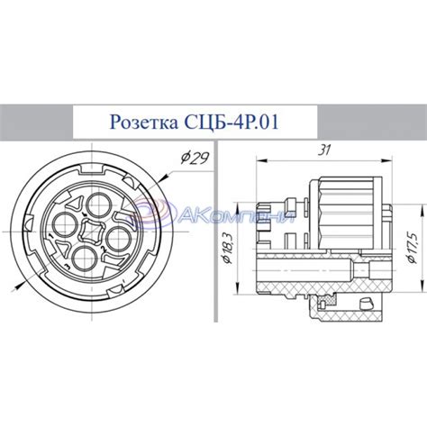 Ф5.3723.006-01 СЦБ-4Р.01 Розетка байонетная, сечение 1,0-2,5мм2 купить ...