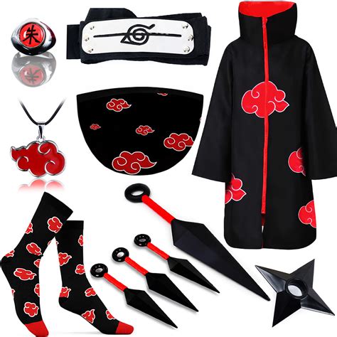 Набор Акацуки Из Наруто Naruto: Плащ Акацуки S + Повязка + Маска ...