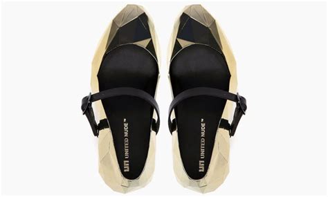 United Nude Lo Res Pump Gold Chromed Shoes Post