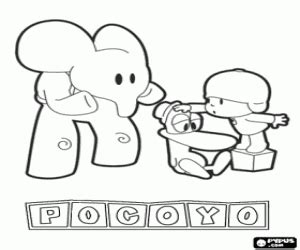 Pocoyo With His Friends Elly And Pato Coloring Page Printable Game