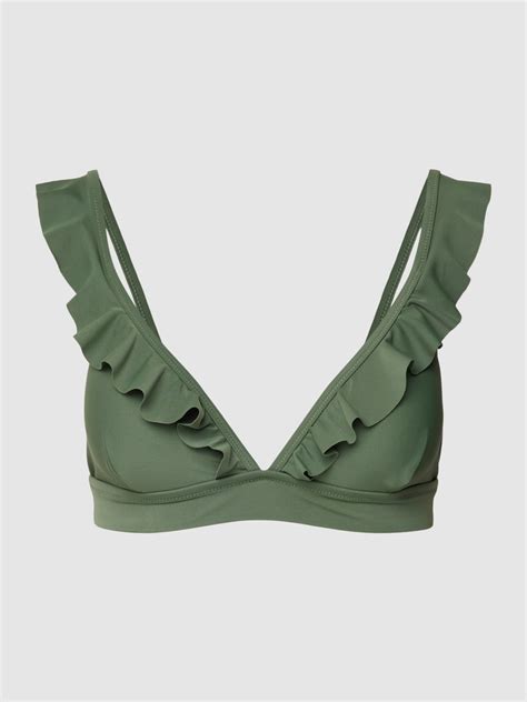 Kup online Shiwi Top bikini na cienkich ramiączkach model BOBBY oliwkowy