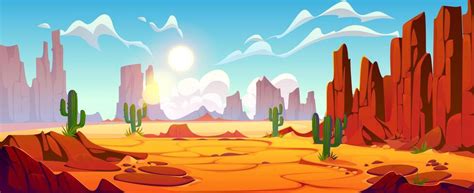 Cartoon Desert Environment Vector Art Icons And Graphics For Free