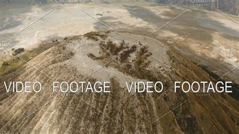 Volcano with a crater. Jawa, Indonesia. Aerial Footage, Video Footage ...