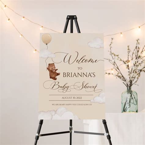 We Can Bearly Wait Baby Shower Welcome Sign Zazzle Baby Shower