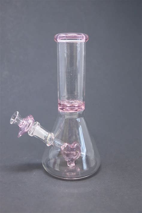 8 Pink Heart Beaker Bong