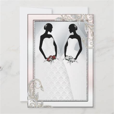 Elegant Gay Silver Wedding Invitation Zazzle