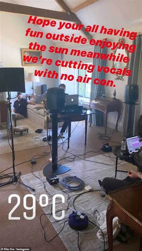 Rita Ora Wears Gold Bikini Top As She Records New Music Daily Mail Online