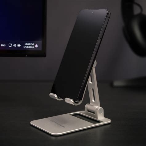 suport telefon birou tellur aluminiu argintiu emagro