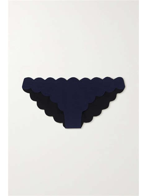 MARYSIA NET SUSTAIN Antibes Reversible Scalloped Recycled Seersucker Bikini Briefs NET A PORTER