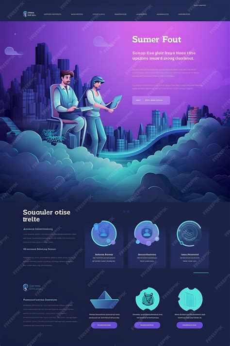 Premium Photo | Website layout design of software development ser 1945