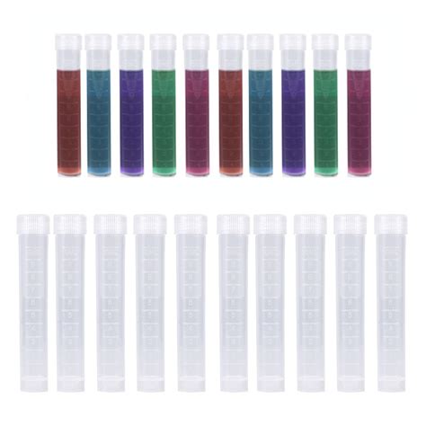 Buy Plastic Containers Tubes 10pcs 10ml Clear Flat Test Tubes With