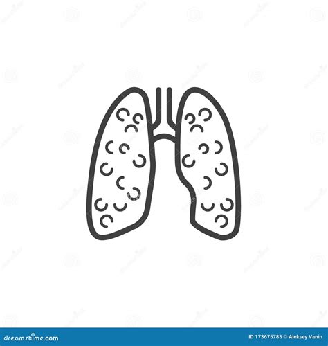 Lungs Line Icon Concept Lungs Vector Linear Illustration Symbol Sign