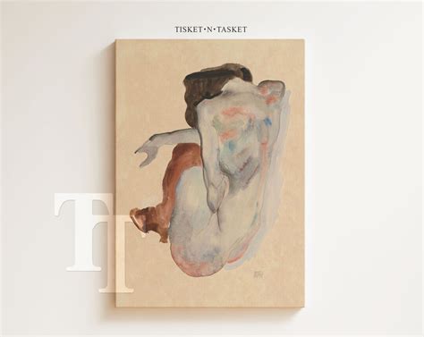 Vintage Nude Woman Watercolor Painting Egon Schiele 1912 Etsy