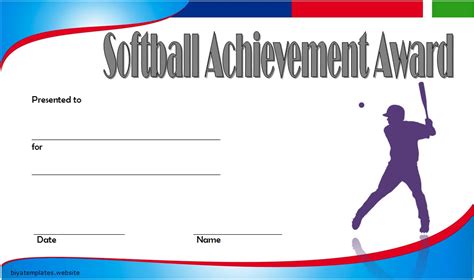 Free Printable Softball Certificate Template Free