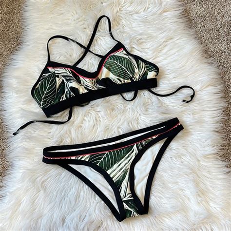 Swim Palm Leaf Bikini Small Poshmark