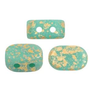 Perles En Verre Lipsi Par Puca X Mm Op Green Turquoise Gold