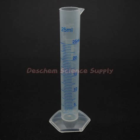 2pcs 25ml Polypropylene Measuring Cylinder Blue Graduate Pp Plastic