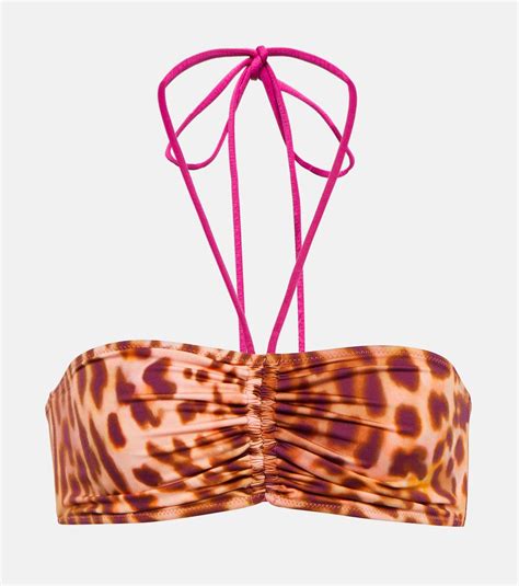 Leopard Print Bandeau Bikini Top In Multicoloured Stella Mc Cartney Mytheresa