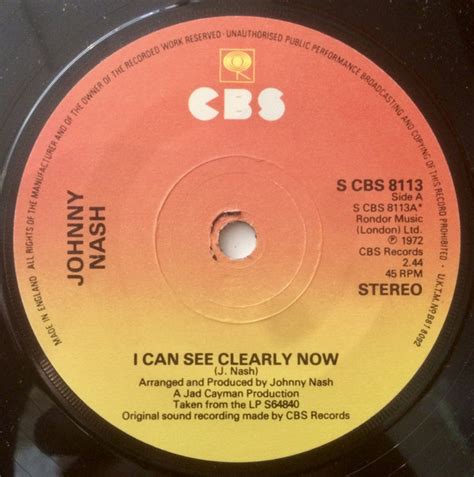 Johnny Nash I Can See Clearly Now 1972 Vinyl Discogs