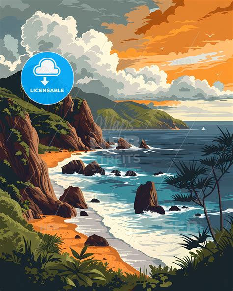 Beach in British Virgin Islands, North America - Abstract Artwork with