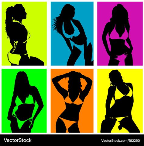 Women In Bikini Royalty Free Vector Image Vectorstock