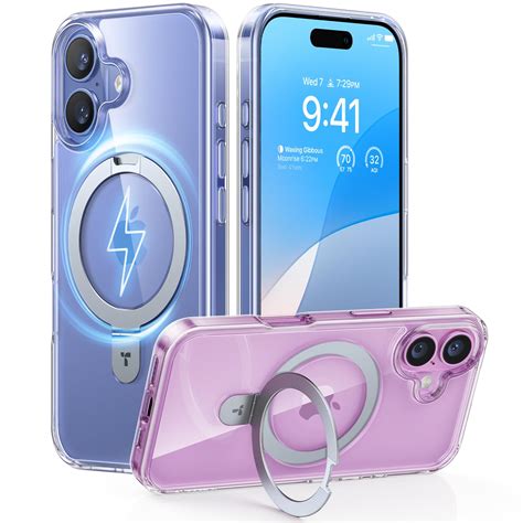 TORRAS Ultra Magnetic for iPhone 16 Plus Case with Built-in Stand [Compatible with MagSafe