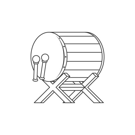 Bedug drum outline Icon illustration 7450168 Vector Art at Vecteezy